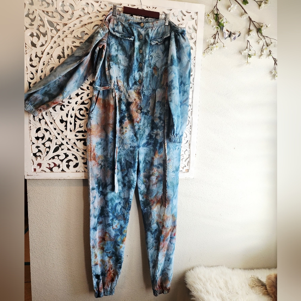 KIKI HARPER TIE DYE OFF SHOULDERS OVERALL SIZE XL - Picture 10 of 16